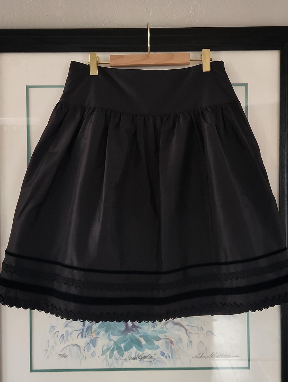 Lilly Pulitzer Tulle A Line Silk Skirt Goth Festival Black Formal Bridesmaid Rib